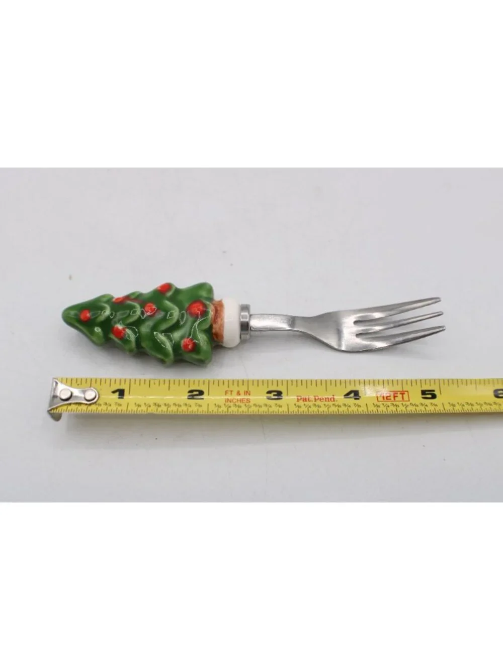 Knobler Christmas Tree Fork Ceramic Handle Cocktail Appetizer Stainless Japan